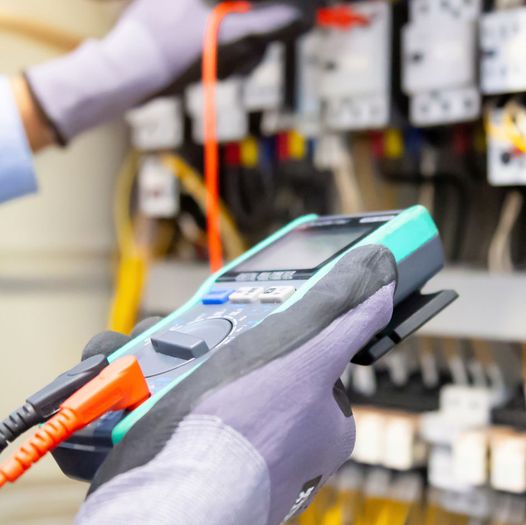 Electrical testing equipment in use